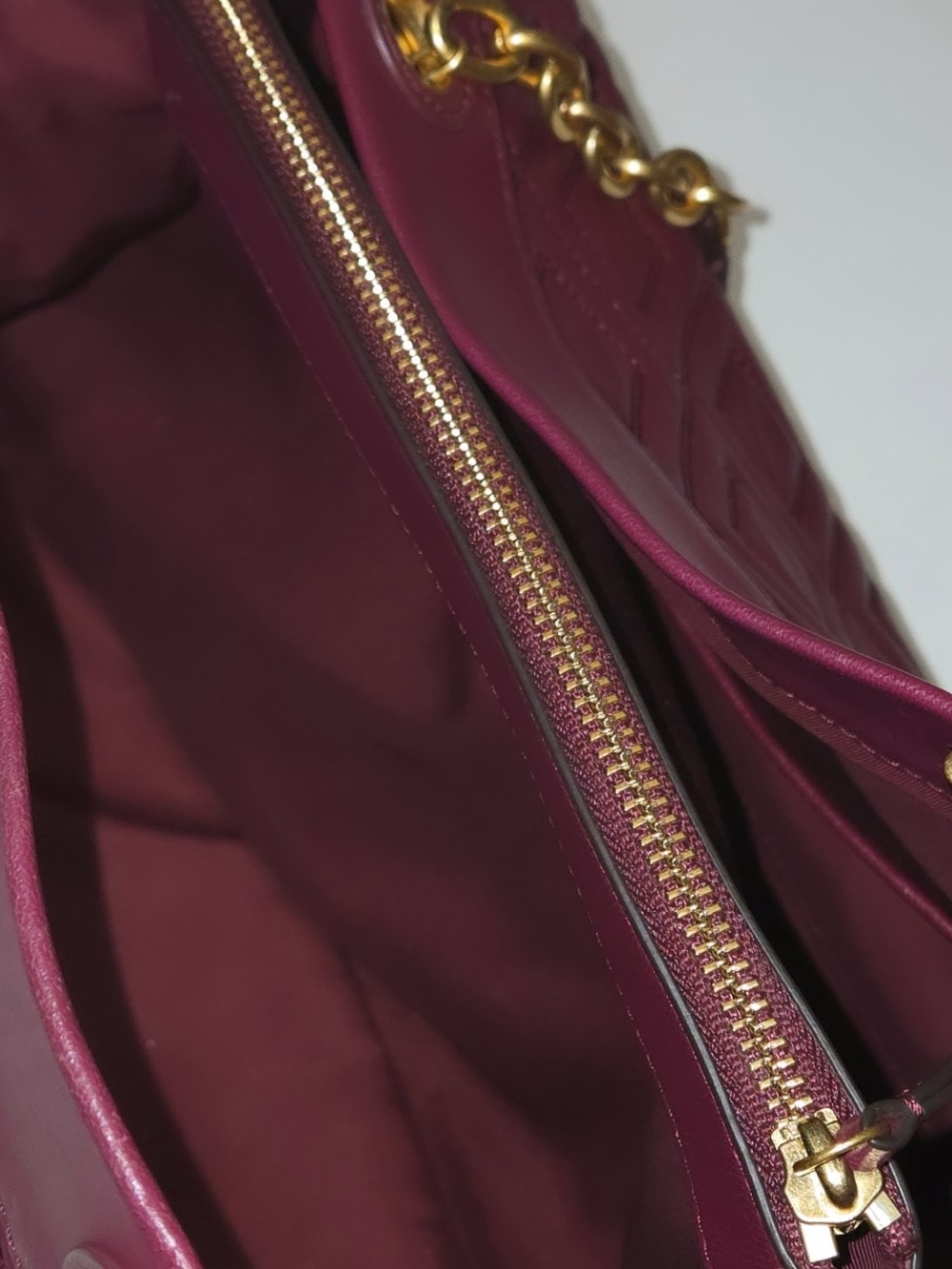 Tory Burch Quilted Leather Shoulder Tote in Burgundy - Picture 12 of 17